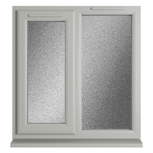 Crystal Double Glazed uPVC Window Agate/White Left Hung 965mm x 905mm Obscure