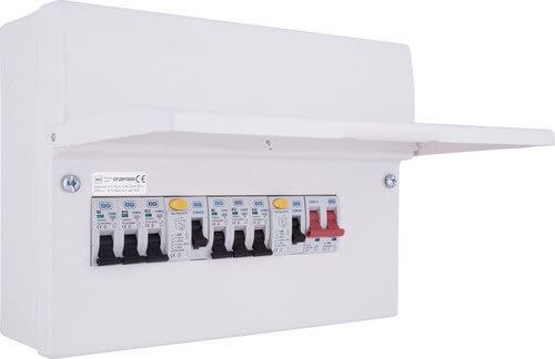12 Way Fully Recessed With 100A Main Switch 1 X Spd 1 X 32A Mcb CFFSW12SPD-01
