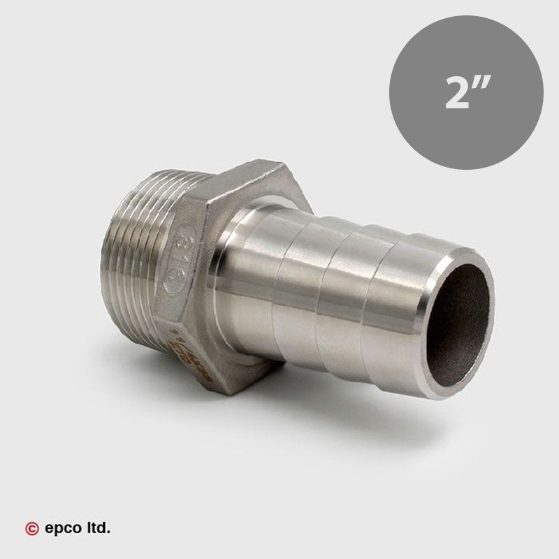 2" Stainless Steel Threaded Hosetail