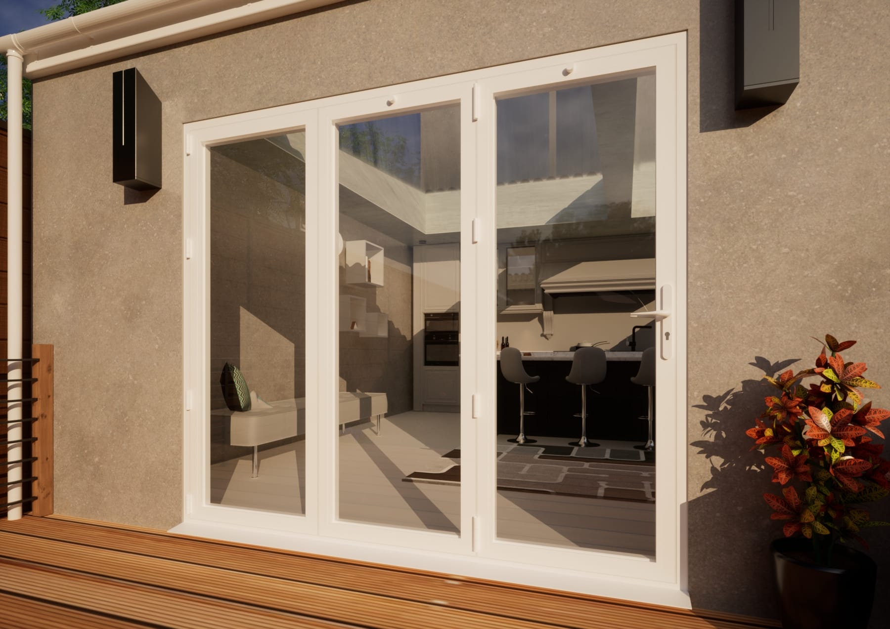 Aluminium Bifold Door - 2400mm White - 3 Left