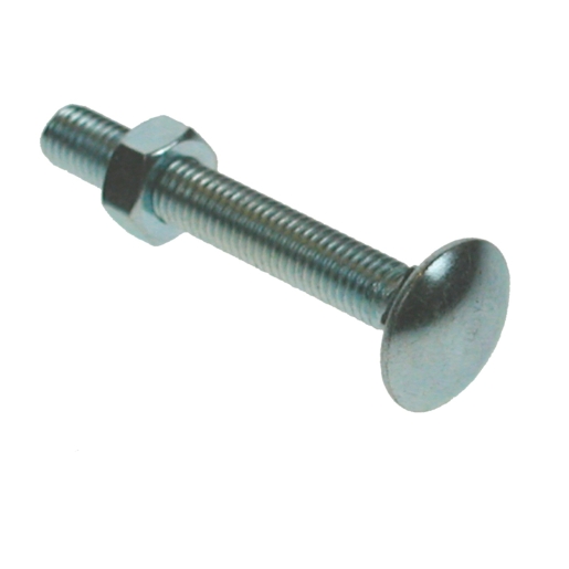 4Trade Bolt & Nut M10 x 75 Din Cup Square Hexagon Bright Zinc Plated PK20