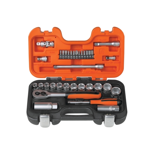 Bahco 1/4 + 3/8 Square Drive Socket Set 33 Piece BAHS330
