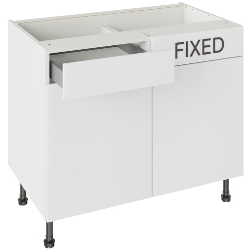 Flatpack 150 Base Kitchen Cabinet Pull-Out Slab Super Gloss White