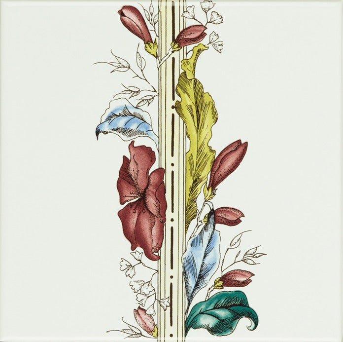 Original Style Artworks Flower and Foliage Border On Brilliant White