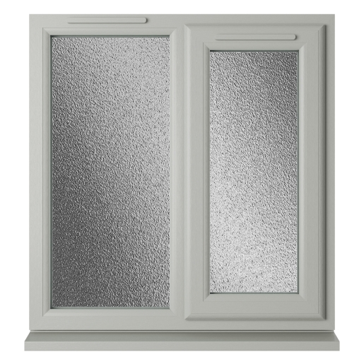 Crystal Double Glazed uPVC Window Agate/White Right Hung 965mm x 905mm Obscure