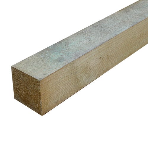 100mm x 100mm x 2.4m Green Treated Wooden Fence Post