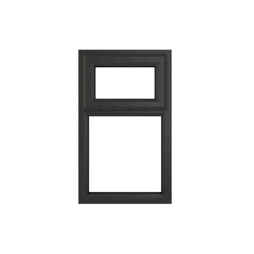 Crystal Double Glazed uPVC Grey/White Window Top Opening 610mm x 1190mm Clear