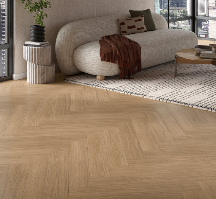 Oak Artemis caramel brown Modern Herringbone Elegant texture