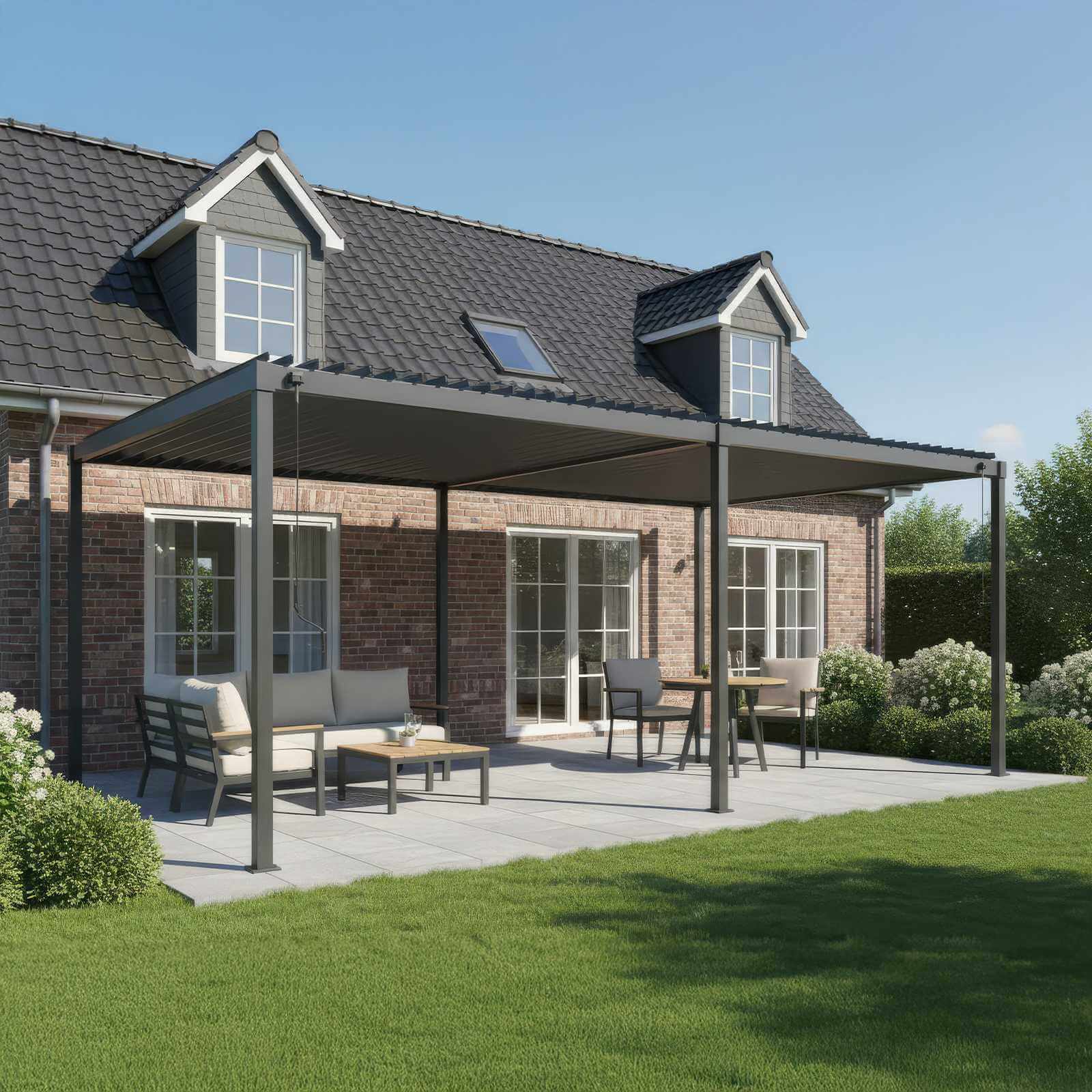 Nova Luna Pergola Galvanised Steel 6M x 3M