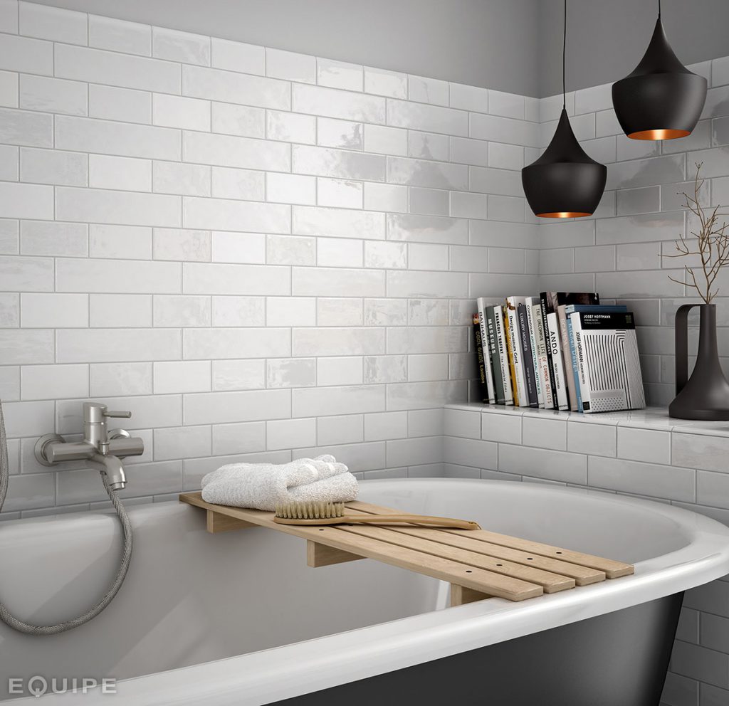 Cottage White Ceramic Wall Tile 7.5x30cm