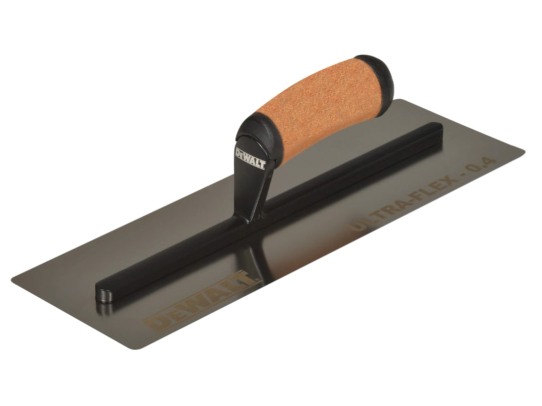 DEWALT Drywall 0.4mm FLEX Stainless Steel Flat Trowel, Leather Handle 12in EU 2-991