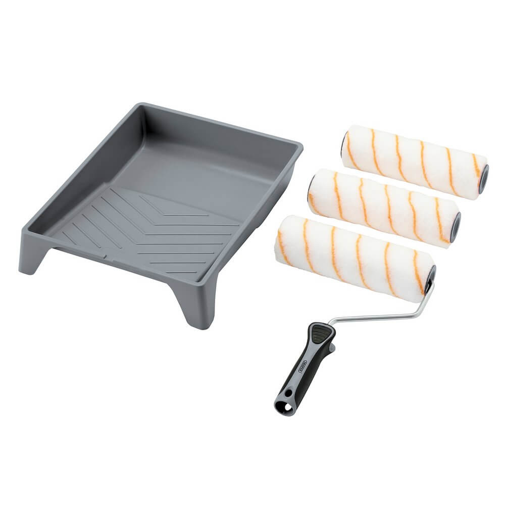 Draper Medium Pile Polyester Paint Roller Set With Soft Grip (5 Piece) Pk 1 20945