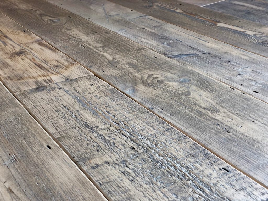 Sample of Reclaimed Grey Pine Floorboards