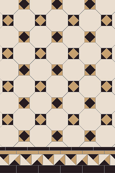 Original Style Victorian Arundel 3 colour (White/Black/Old London) Pattern