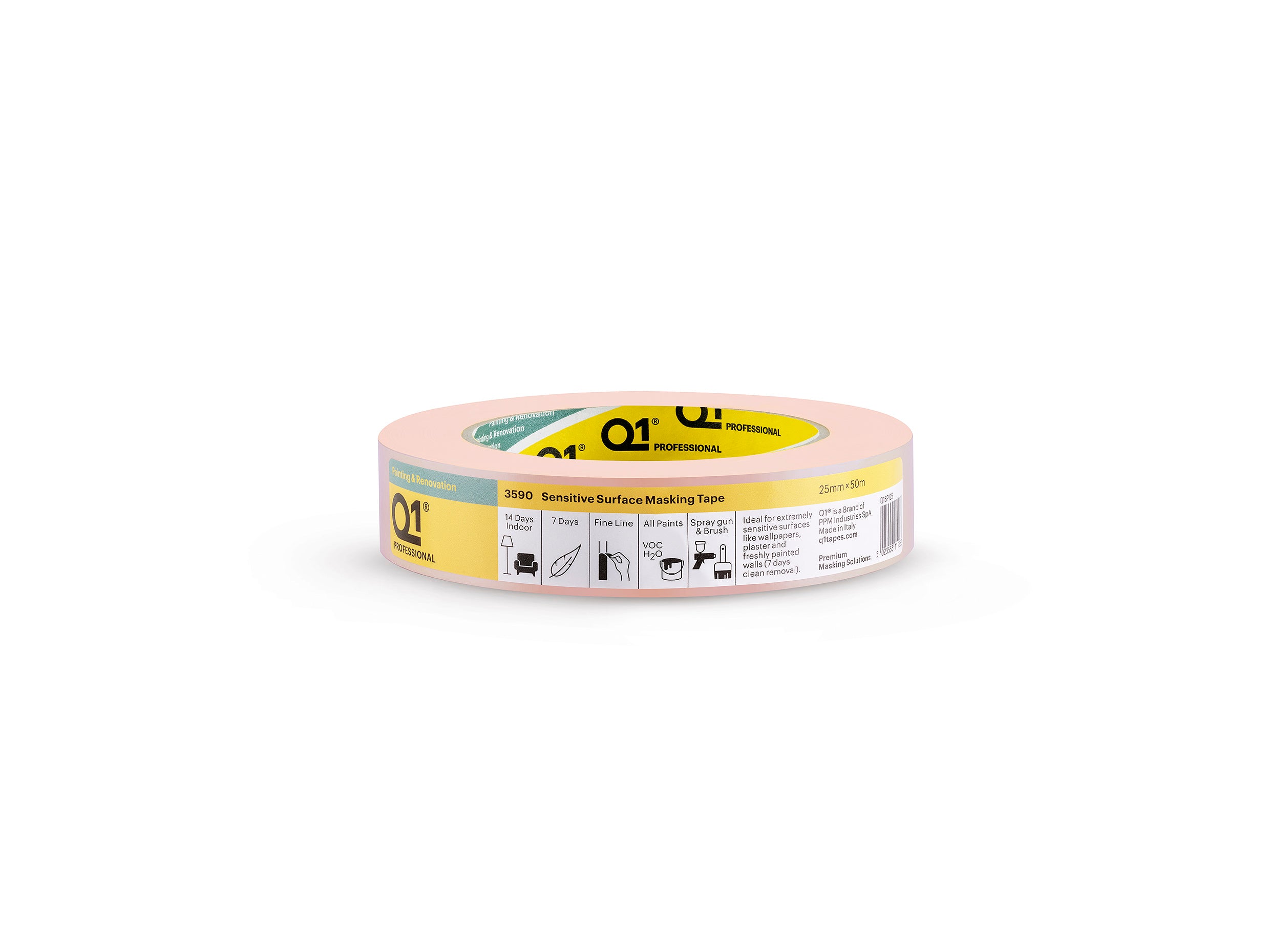 Q1 25mm x 25m Sensitive Masking Tape Single