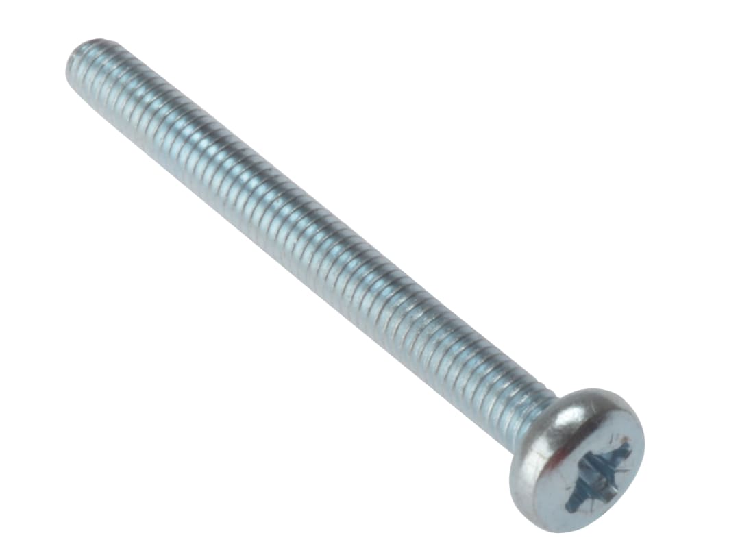 ForgeFix Machine Screw Pozi Compatible Pan Head ZP M4 x 30mm Bag 25 25MSPH430