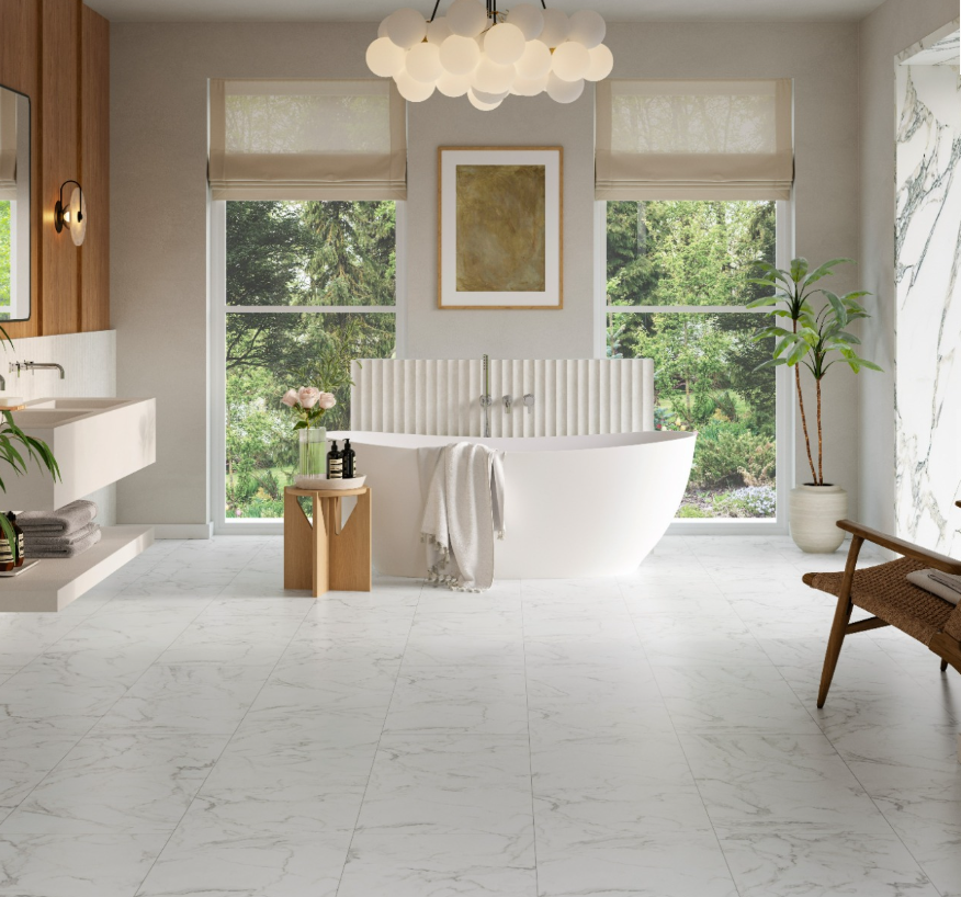 Marble Eos white, Modern Hydron Oversize tile, Stone texture