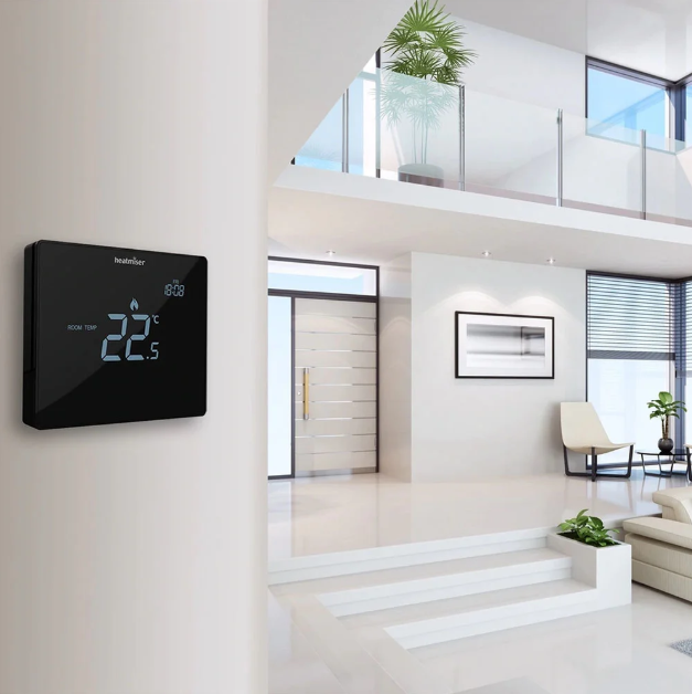 Heatmiser Touchscreen Electric Floor Thermostat – Touch-e Carbon