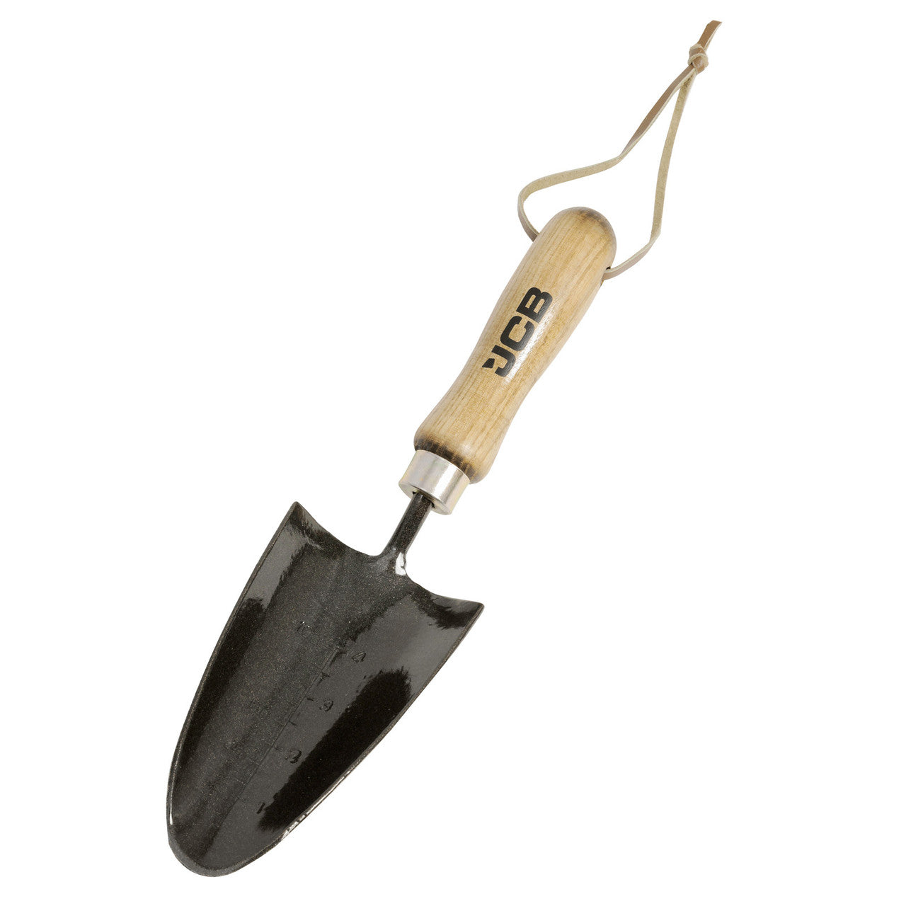 JCB Heritage Hand Trowel, Heavy-Duty 80 x 170mm Steel Blade, Ash Wood Handle | JCBHFT11