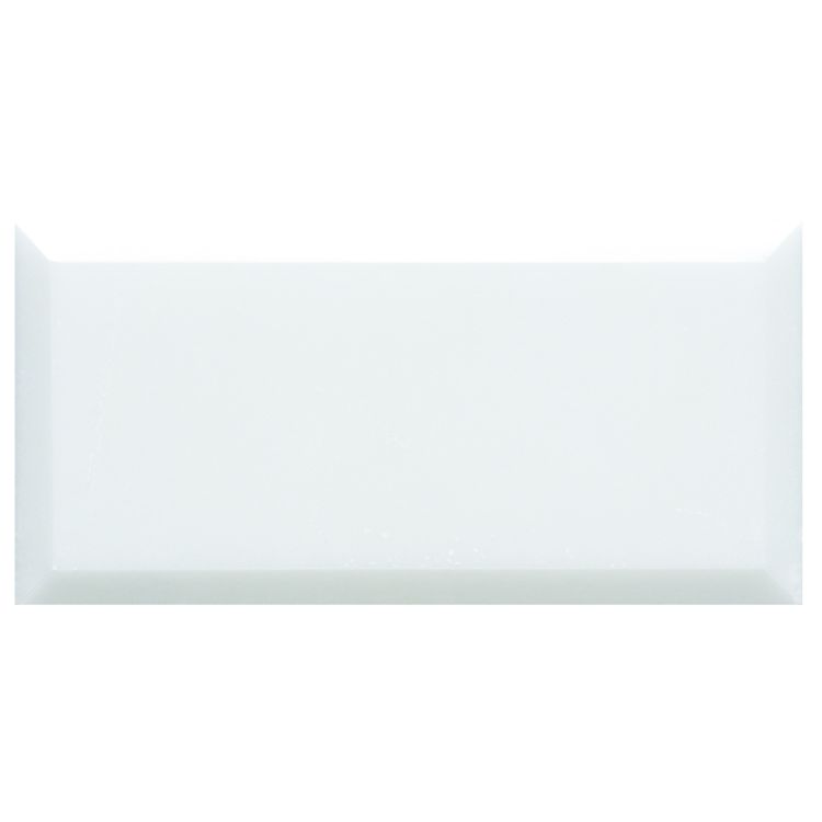 Original Style Earthworks Viano White Polished & Bevelled Marble Tile 7x15cm