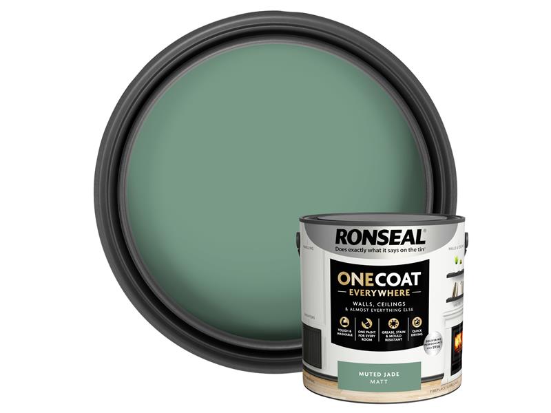 Ronseal One Coat Everywhere Interior Paint Muted Jade Matt 2.5 Litre KCB.7015103.62604.76