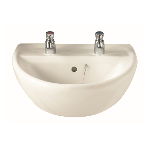 Twyford AV4322WH Avalon 2 Tap Hole Basin 600 x 500mm