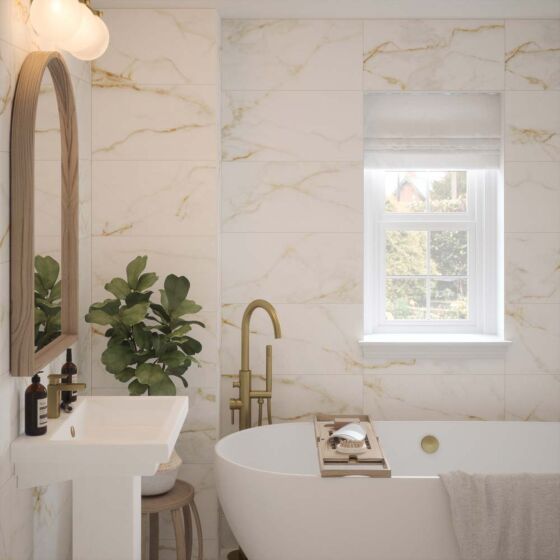Goldman Matt Ceramic Marble Effect Wall Tile 30x60cm