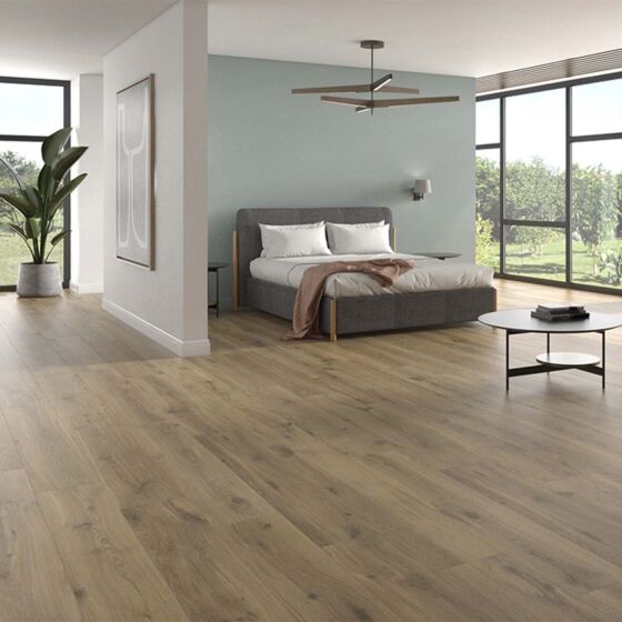 Kinabalu Dark Oak Wood Effect Matt Glazed Porcelain Wall & Floor Tile 20x120cm