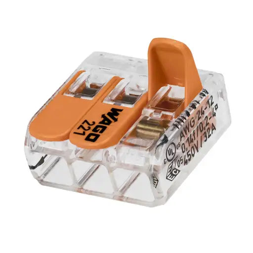 Wago 3-Way connector 4mm (pack of 50)