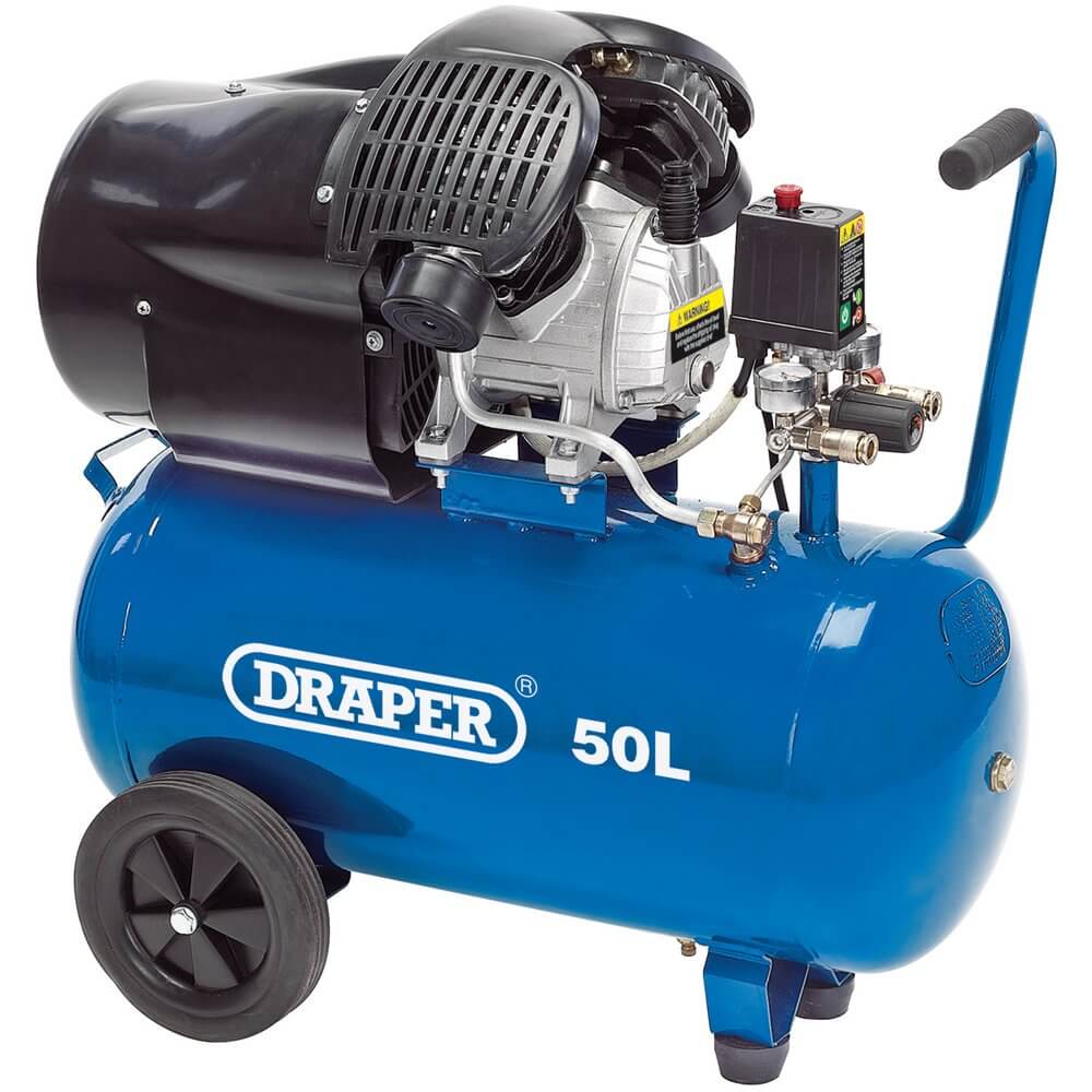 Draper 29355 Direct Drive V-Twin Oiled Air Compressor 50L 2.2Kw each