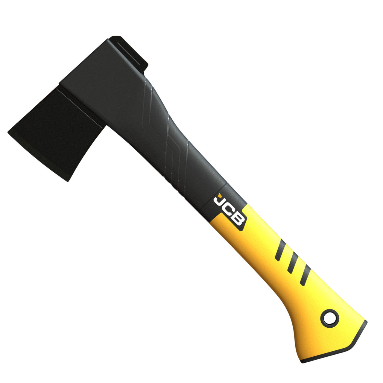 JCB 14’’ (32cm) Multitask Camping Axe, Ergonomic TPR Grip, Lightweight, Fiberglass Handle, Protective Carrying Sheath | JCBAXE01