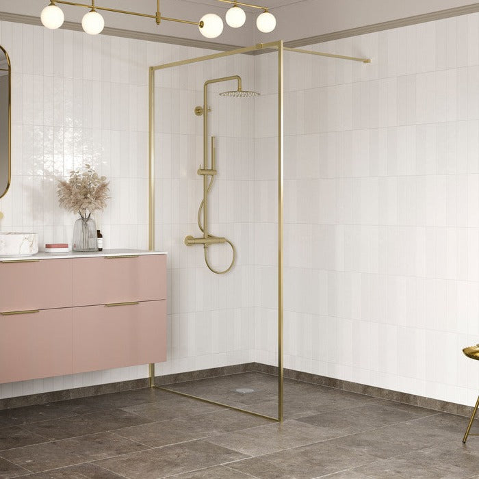 Capital Wet Room Panel 800mm - Brushed Brass