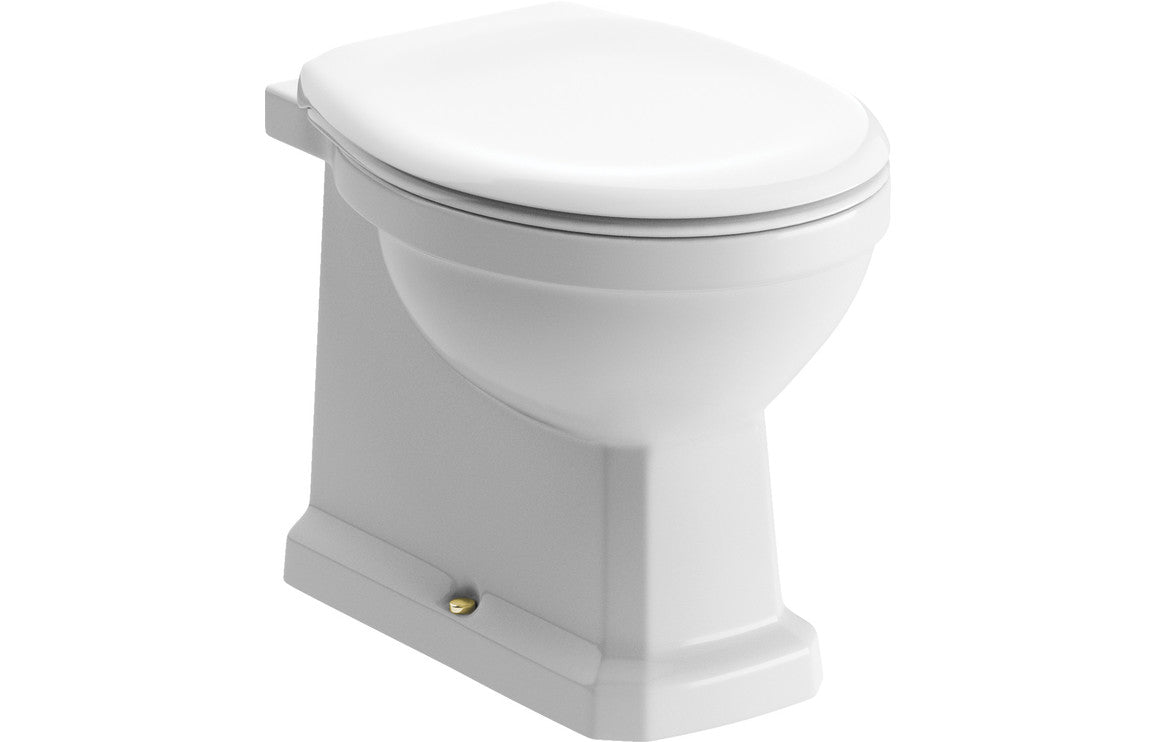 Berlington Traditional Back To Wall WC Brushed Brass Finish & Soft Close Seat