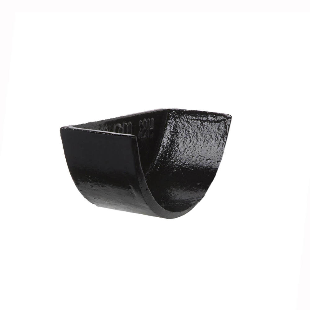Cast Iron Half Round Gutter Internal Stopend - 100mm Black