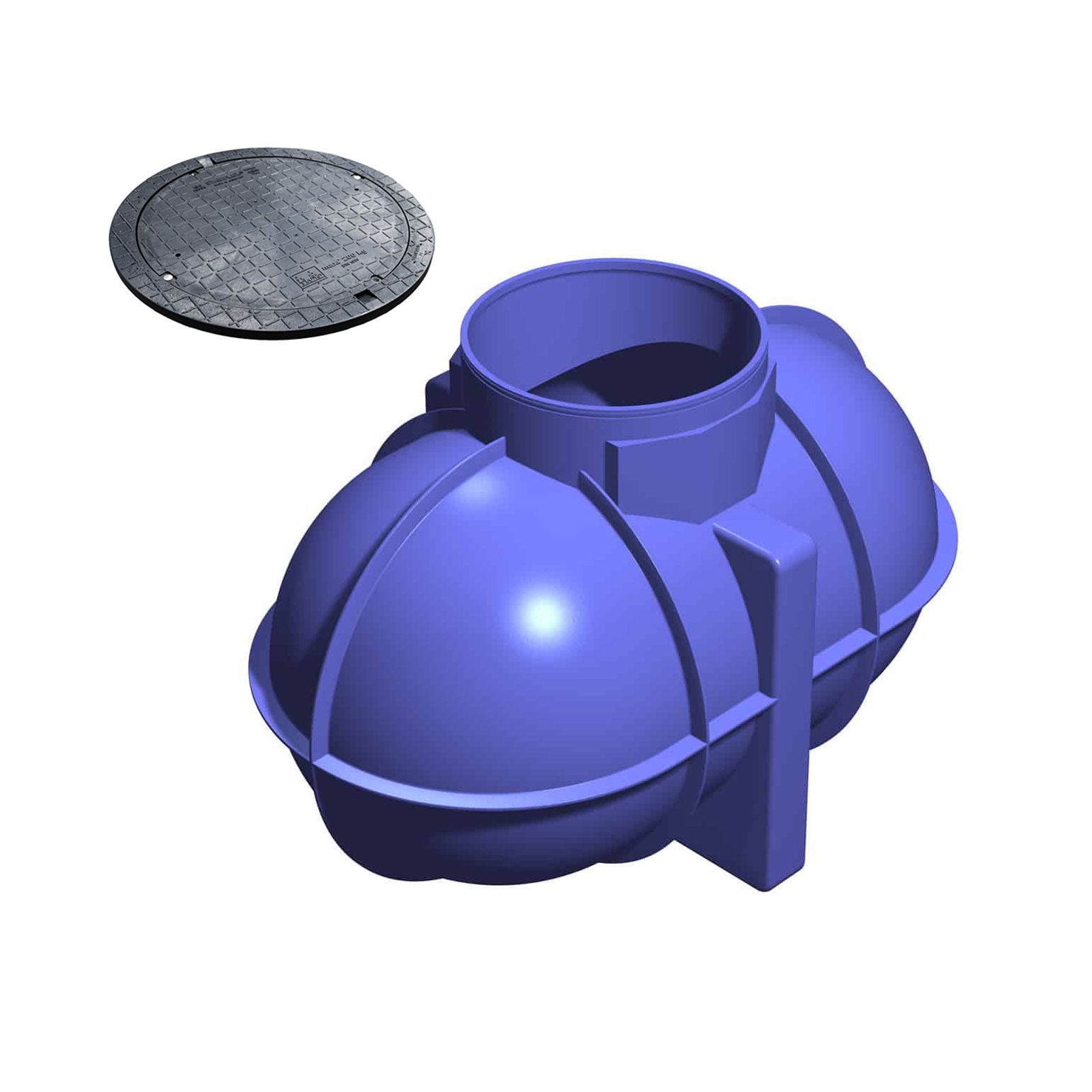 1800 Litre Underground Water Storage Tank (Includes Pedestrian Lid) Polyethylene Blue Original Organics
