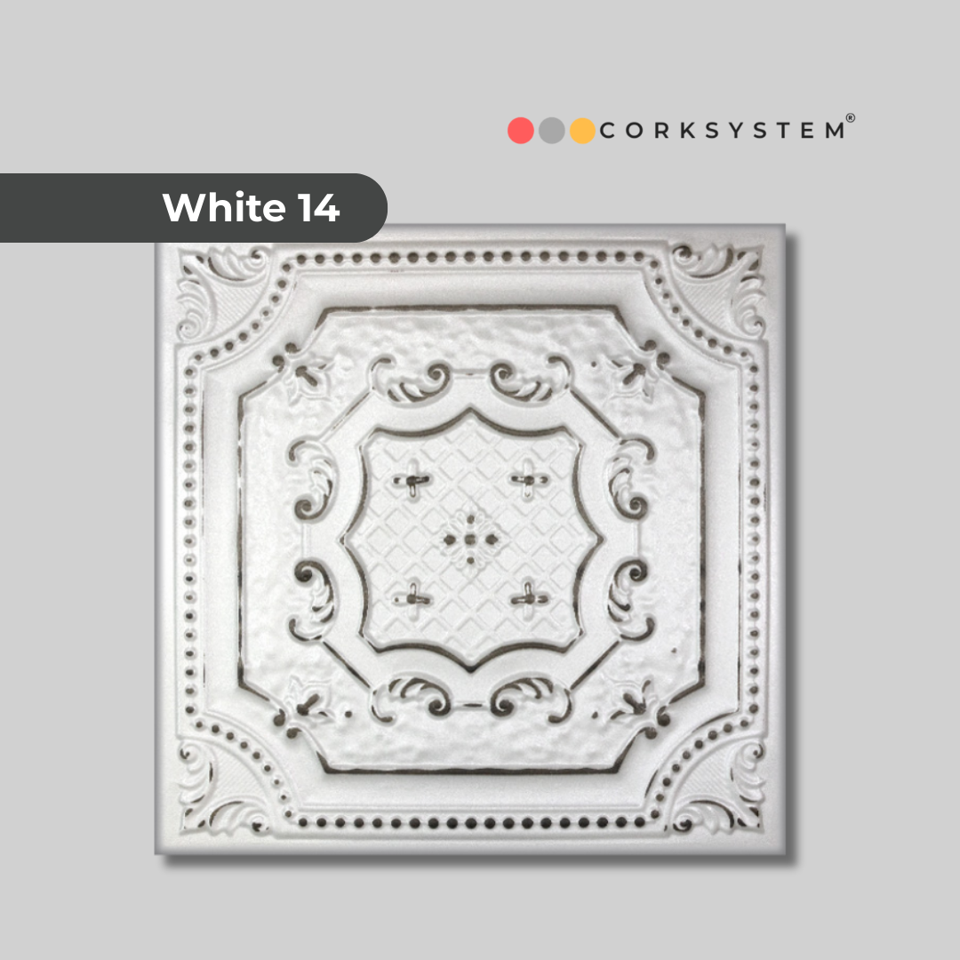 White 14: Decorative Ceiling & Wall Panels - 2m2 (21.52 sqft) - 8 Panels