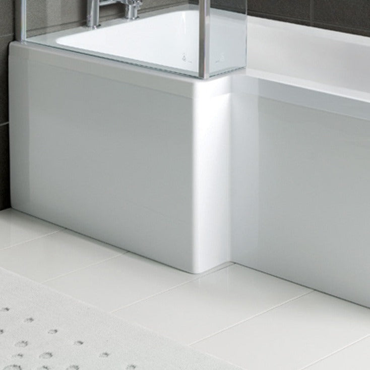 L Shape Shower Bath Front Bath Panel White