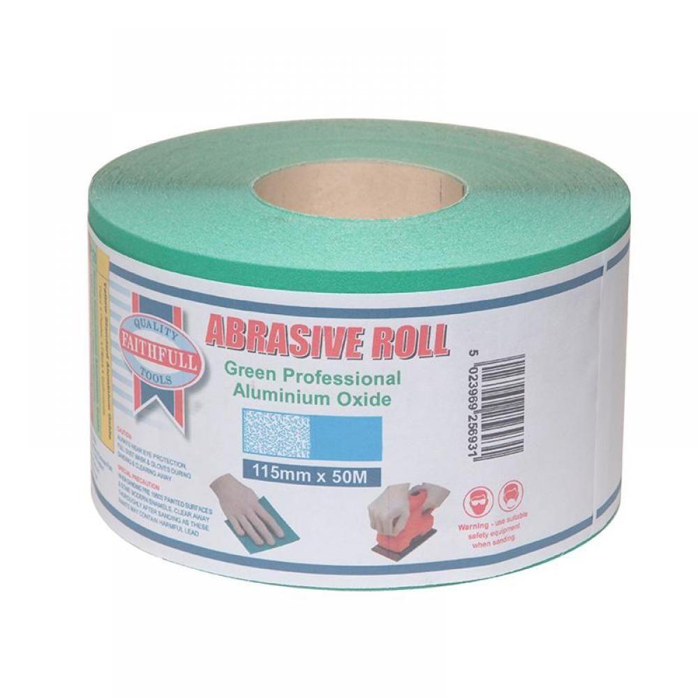 Faithfull 000276 Aluminium Oxide Sanding Paper Roll Green 115Mm X 50M 60G