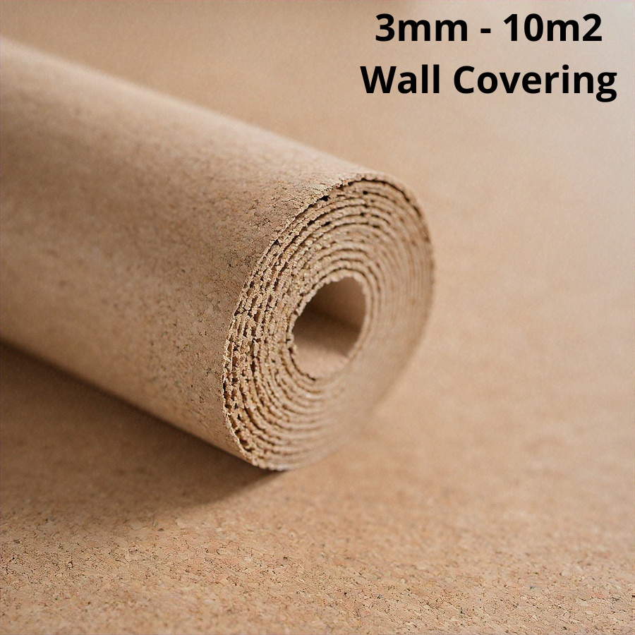 Cork Roll Wall Covering 3mm 10m2 (107.63 sqft)
