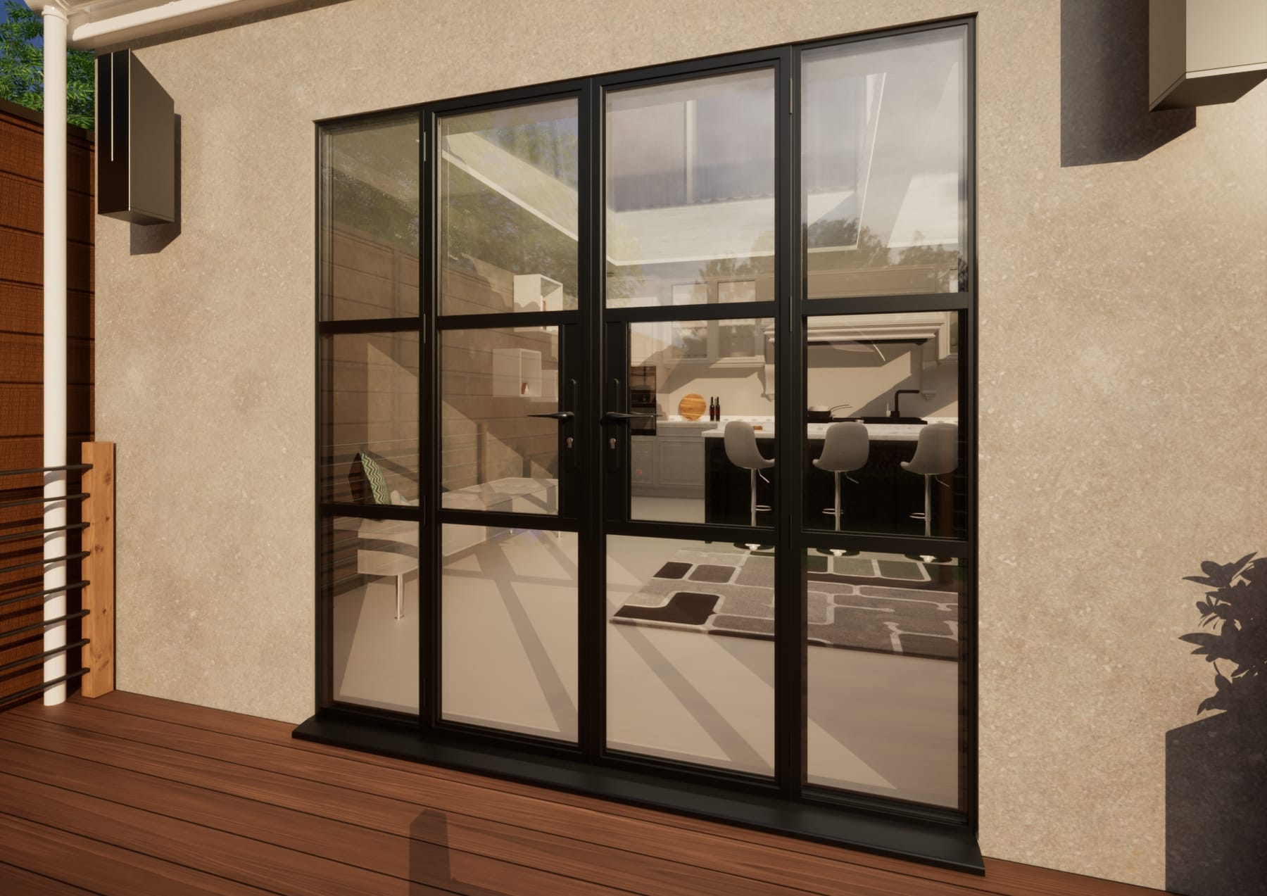 Aluminium Heritage French Door - 2100mm Anthracite Grey