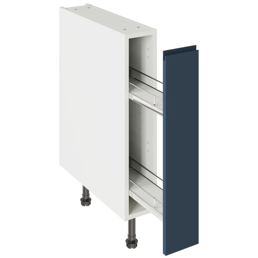Flatpack 150 Base Kitchen Cabinet Pull-Out J-Pull Shaker Ultra Matt Indigo Blue