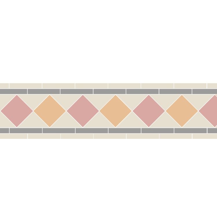 Original Style Victorian Melville Carnation Pink and Hawthorn Yellow Border