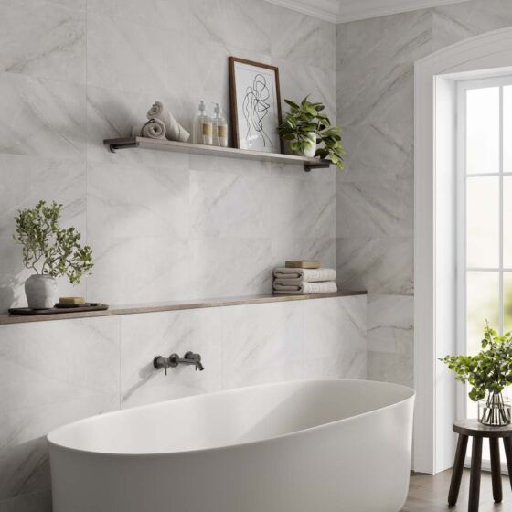 Oscar Matt Ceramic Wall Marble Effect Tile 30x60cm
