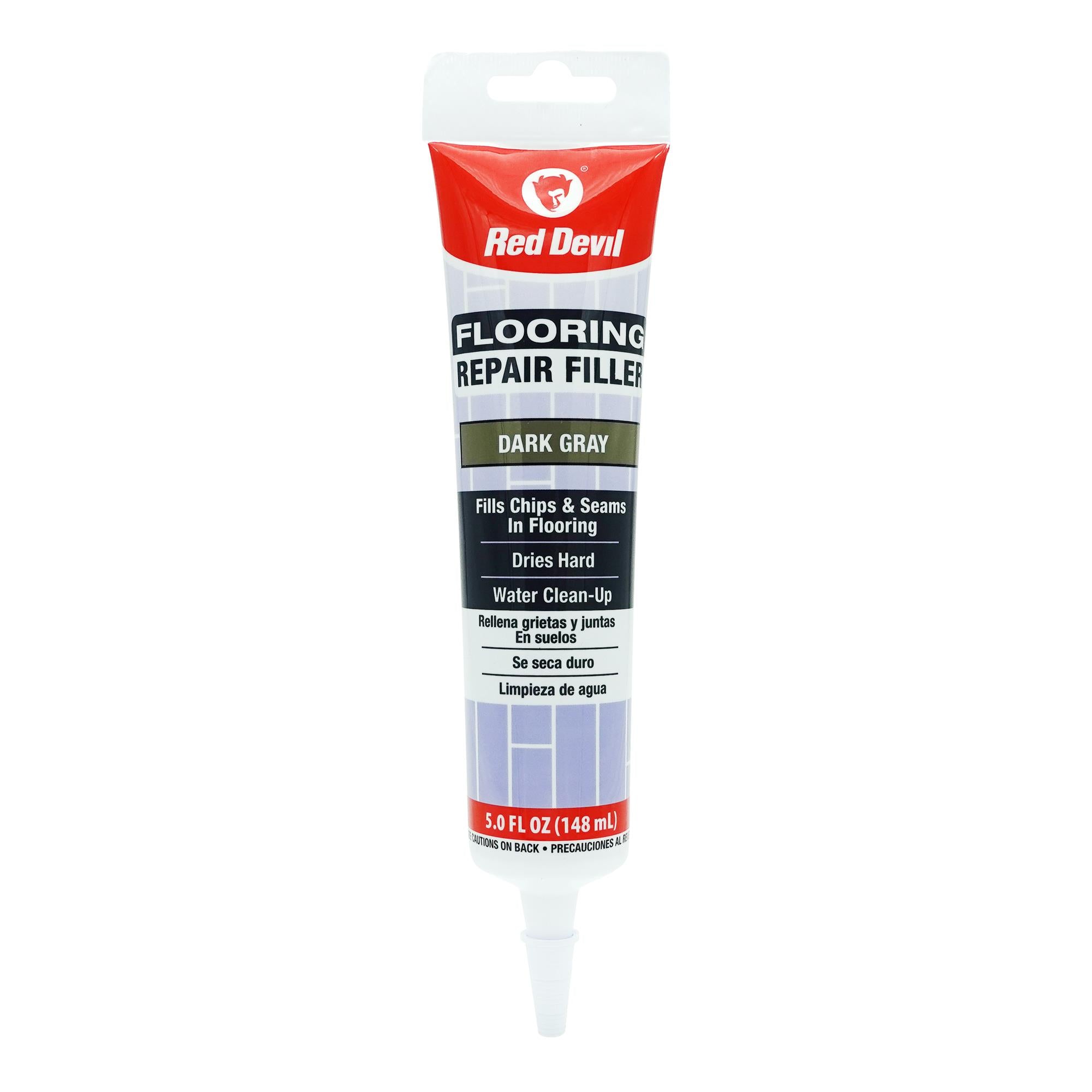 Red Devil Flooring Repair Filler. Repair Chips & Seams in Wood, Laminate, LVT & Tile - Dark Grey