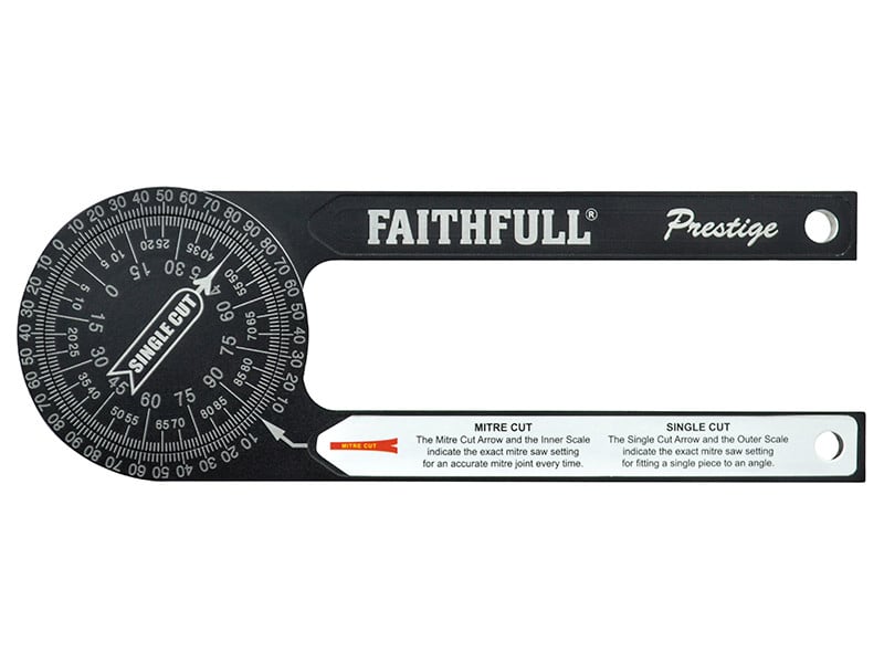 Faithfull 755001 Prestige Mitre Saw Protractor Black Aluminium