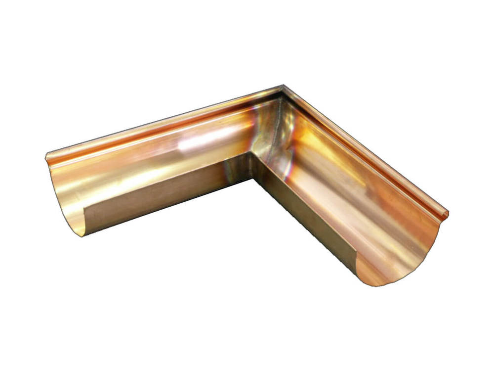 Copper Half Round Gutter External Corner - 135 Degree x 125mm