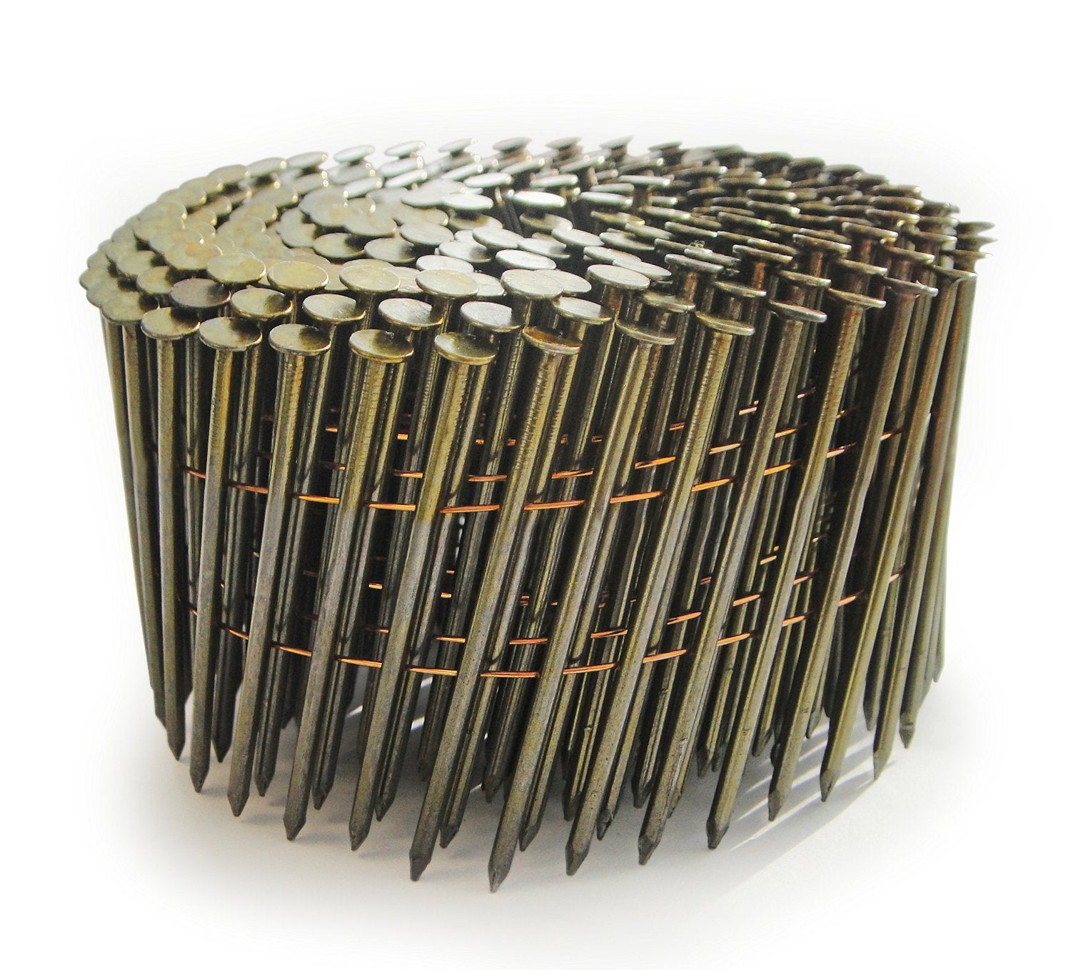 2.1 Gauge 16° Angled Flat Ring Shank Coil Nails - Bright/Galvanized ~ Pointed/Blunt