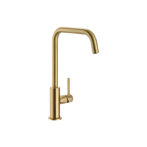 Abode Althia Brushed Brass Single Lever Monobloc Kitchen Mixer Tap AT2103, 98x321x48mm