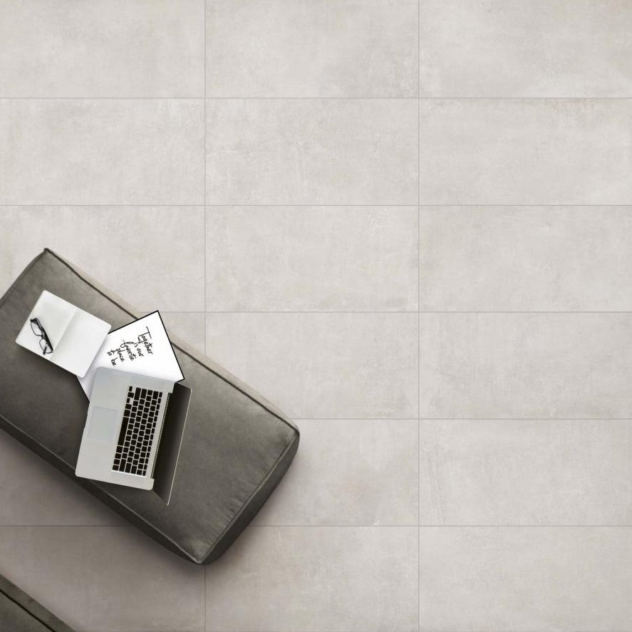 10m² Job Lot | Block Light Grey Concrete Effect Porcelain Tile 30x60cm