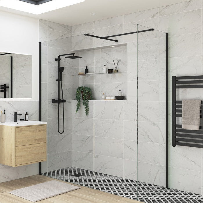 Wetroom Side Panel Black 900mm